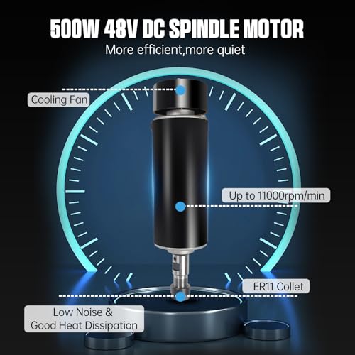 CNCTOPBAOS 4540 CNC Router Machine w/GRBL Offline Controller,500W Spindle 11000rpm,3 Axis Milling Engraving Wood Cutting Carving Engraver Machine For Metal Acrylic MDF Nylon Plastic 16.9x5.4x3.5inch CNCTOPBAOS