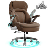 Big and Tall Office Chair, 600lbs Heavy Duty Desk Chair with 5D Arms, Adjustable Lumbar Support & Height, Tilt Function, Fabric High Back Ergonomic Executive Computer Chair with 3'' Casters CoziCradle