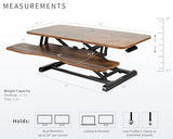 VIVO 42 inch Desk Converter, K Series, Height Adjustable Sit to Stand Riser, Dual Monitor and Laptop Workstation with Wide Keyboard Tray, Rustic Vintage Brown Top, Black Frame, DESK-V042KN VIVO