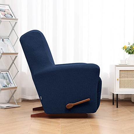 KEKUOU Recliner Chair Covers,Lazy Boy Recliner Covers Stretch Couch Cover Slipcovers 1 Piece Furniture Protector with Elastic Bottom for Dog,Kids.(Recliner, Navy Blue) KEKUOU