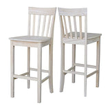 International Concepts Slat Back Stool, 30-Inch SH, Unfinished IC International Concepts