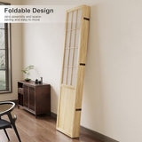 Room Divider, 66.9Inch Tall Japanese Shoji Style Folding Wood Screen with Double Hinges for Home Office Bedroom Hotel Decoration (6Panels, Natural) Svimi