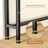 Keelian 78 Inch Double-Layer Narrow Console Sofa Table with 2 Power Outlets&4 AC Plugs&4 USB Ports, 4.9' Extension Cord Included, Behind Couch Table for Living Room/office Easy Assembly - Rustic Brown Keelian