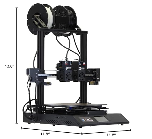 LNL TL-D3 V2 Dual BMG Extruder 3D Printer, TMC2209 32-bit Silent Mainboard, Wi-Fi Connect Remote Control, 300 Degree High Temperature, Removable Magnetic Platform,11.8''x11.8''x13.8'' - WoodArtSupply