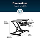 Vari VariDesk Essential Vertical Lift 30 Inch Standing Desk Converter - Compact Home Office Workstation for Laptop or Monitor + Keyboard Tray - Delivers Fully Assembled (Black) Vari