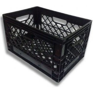 Authentic 19x13x11 6 Gallon 24 Quart Rectangular Dairy Milk Crate (BLACK) Hengulus
