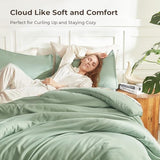 Litanika Comforter Full Size Set Sage Green, 3 Pieces Lightweight Bed Set, Solid Bedding Comforters Sets, Soft All Season Down Alternative Quilt Blanket Litanika