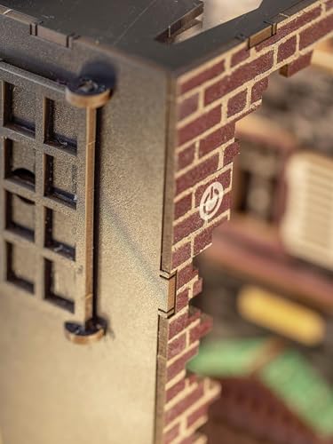 Revell Book Nook Kit Harry Potter - Diagon Alley Miniature DIY Kit 9" Booknook 3D Wooden Puzzle with LED Light Bookshelf Décor Gift for Adults Women Men