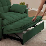 Portaforta Sleeper Sofa with Pull Out Couch Bed, 48" Convertible Pull-Out Sofa Bed Chair, 3-in-1 Futon Couch with Reclining Backrest and Side Pockets for Living Room Bedroom Apartment, Green Portaforta