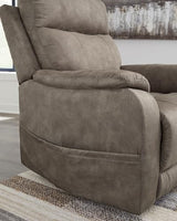 Signature Design by Ashley Crestmeade Modern Dual Motor Power Lift Recliner with Adjustable Backrest, USB Ports, Heat and Massage Function, Light Brown