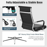 Okeysen Office Desk Chair, Ergonomic Leather Modern Conference Room Chairs, Executive Ribbed Height Adjustable Swivel Rolling Chair for Home Office. (Black) Lepdep