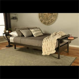 Kodiak Furniture Alamosa Wood Futon Set - Sofa Sleeper Frame with Mattress Included in Charcoal Gray Color Kodiak Furniture