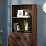 Sauder Englewood Engineered Wood Library Hutch in Spiced Mahogany Sauder