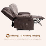 FinerFurnis Power Lift Recliner Chair with Heat and Massage, Faux PU Upholstery, Electric Lift Function for Elderly and Mobility Impaired, Adjustable Back and Leg Support, Heavy Duty Design FinerFurnis