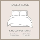 Paseo Road Chalet Aztec Western Bedding, 3 Piece King Comforter Set, Cream Brown Geometric Pattern, Chenille Jacquard Southwestern Indian Modern Rustic Comforter with Pillow Shams Paseo Road