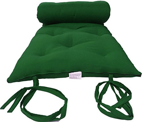 D&D Futon Furniture Traditional Japanese Floor Futon Mattress, Shiki Futon Filled with Cotton, Foam, Polyester Fiber (Hunter Green, 3 x 30 x 80 (in)) D&D Futon Furniture