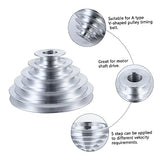 Mobestech Multi-Groove Wheel Heavy Duty Pulley A Type 5 Groove Pulley Drill Press Pulley 5-Step Pulley for V- Shaped Timing Belt Aluminum Alloy Mobestech