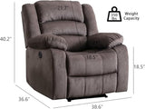 EBELLO Classic Power Recliner Chair, Oversized Electric Overstuffed Reclining Chair with Soft Cushion and Back, Sofa with Comfortable Armchair, Brown