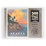 MyPuzzle Acadia National Park: Lighthouse, Vintage Poster - Premium 500 Piece Jigsaw Puzzle for Adults MyPuzzle.com