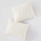 Madison Park Laetitia 100% Cotton Duvet Set-Chenille Tufted Medallion Design All Season Cozy Bedding Shabby Chic Comforter Cover, Matching Shams, Full/Queen (90 in x 90 in), Floral Off White Madison Park