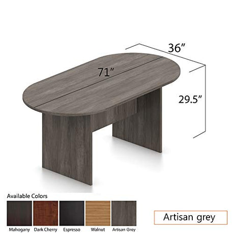 GOF 6FT, 8FT, 10FT Conference Table Chair (G6751Sandbar) Set, Cherry, Espresso, Mahogany, Walnut, Artisan Grey (6ft, Artisan Grey) GOF