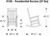 POLYWOOD R100BL Presidential Rocking Chair, Black Polywood