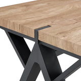 10FT Office Desk｜126in Office Computer Desk｜1.5in Thick Wooden Tabletop with Chamfered Corner｜Black A-shaped Metal Frame｜Sturdy and Stable｜Easy Assembly｜Easy To Clean｜for Home Office, Conference Room KitDans