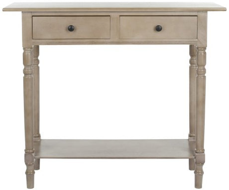 SAFAVIEH Home Collection – Rosemary Vintage Grey Console Table with Drawers & Shelf, Classic Contemporary Storage Console, Turned Leg Design (AMH5705A) SAFAVIEH