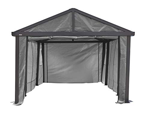 Sojag 12' x 20' Samara Carport Canopy Fabric Wall Enclosure Kit, Grey (135-9165845) Sojag