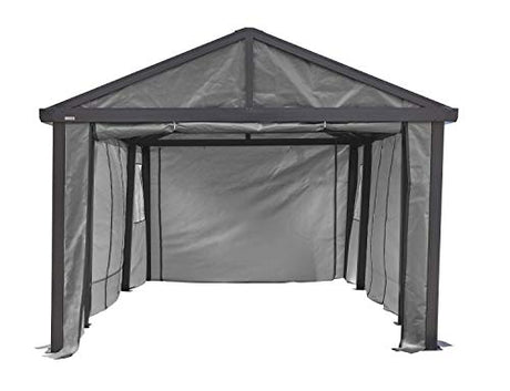 Sojag 12' x 20' Samara Carport Canopy Fabric Wall Enclosure Kit, Grey (135-9165845) Sojag