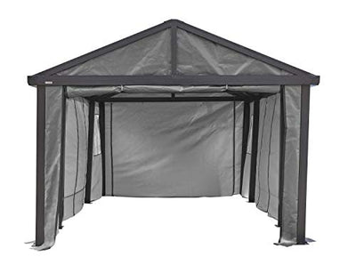 Sojag 12' x 20' Samara Carport Canopy Fabric Wall Enclosure Kit, Grey (135-9165845)
