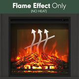 Furinno Jensen Fireplace TV Stand, NO Heat Decorative Electric Fireplace Corner Open Shelf TV Stand for TV up to 55 Inch, for Living Room, Dark Americano Furinno