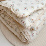 BuLuTu Muslin Nursery Blanket for Toddlers Girls Boys Baby Quilt Soft Cotton Toddler Blanket Crib Quilt for All Seasons, Lightweight Breathable, Washable, Azalea Pattern, 47x59 Inches BuLuTu