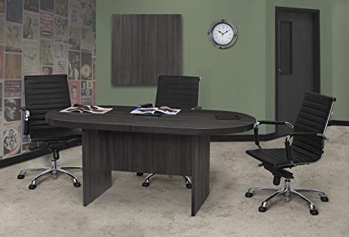 Regency Legacy Racetrack Conference Table with Tabletop Power & Data Port, 71", Ash Grey - WoodArtSupply