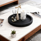 Decorative Tray for Coffee Table 11" Black Round Concrete Home Decor Serving Trays for Accent Table, Console Table for Kitchen, Living Room, Home Decor(Black) YOSINXU