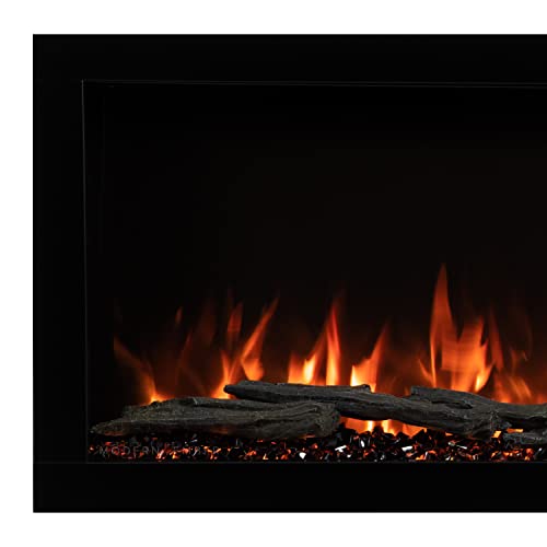 Modern Ember Highmark 60 Inch Smart Linear Electric Fireplace - Premium Flame with 10 Colors, Sleek Hidden Vent Design, Install Recessed in-Wall or Wall-Mount, WiFi and Voice-Enabled Modern Ember