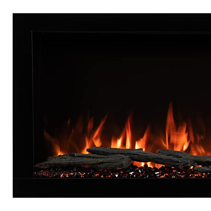 Modern Ember Highmark 60 Inch Smart Linear Electric Fireplace - Premium Flame with 10 Colors, Sleek Hidden Vent Design, Install Recessed in-Wall or Wall-Mount, WiFi and Voice-Enabled