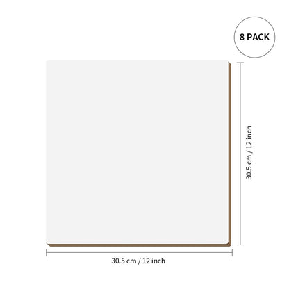 PYD Life 8 Pack Unfinished Wood Sublimation Plywood Board for Crafts,11.8" x 11.8",1/5" Thick(5 mm) White Wood Sheets Blanks Double-Sided Printable for Laser Cutting Machine 40 W