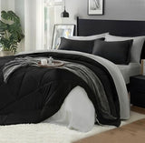 BEDELITE King Size Comforter Set 7 Pieces Bed in A Bag - Soft Microfiber Reversible Black Bed Set with Comforters, Sheets, Pillowcases & Shams, Cozy Luxury Bedding Sets for All Season BEDELITE