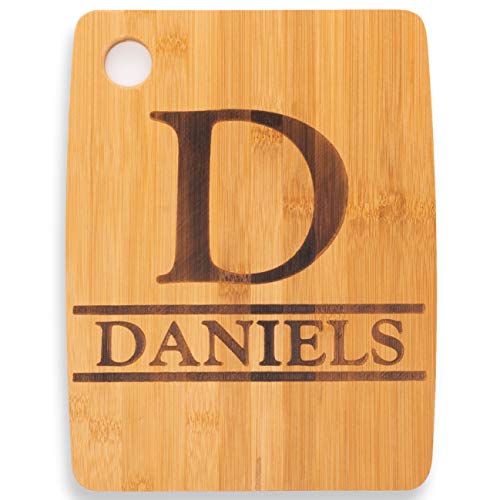 Custom Catch Personalized Cutting Board Wedding Gift - Durable Bamboo (Monogram) - WoodArtSupply