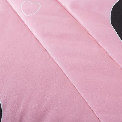 Caressma Girls Pink Comforter Set Twin Size - Blush Pink Cute Love Heart Print Comforter Bedding Set for All Seasons, Geometric Soft Microfiber Comforter Set with Pillowsham Caressma