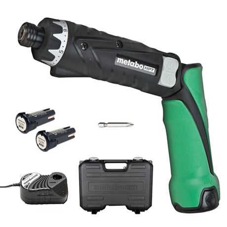 Metabo HPT Cordless Screwdriver Set, 3.6V, Precision Screwdriver Set with Case, 2 Lithium-Ion Batteries, Charger and Bit, 21 Clutch, Electric Screwdriver with LED light, Torque Screwdriver, DB3DL2 Metabo HPT