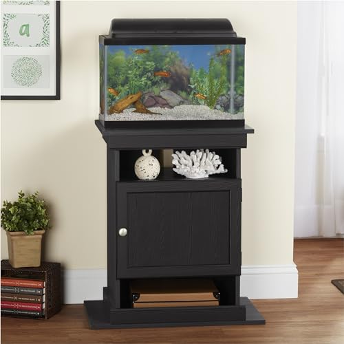 Ollie & Hutch Flipper 10/20 Gallon Aquarium Stand, Black Oak - WoodArtSupply