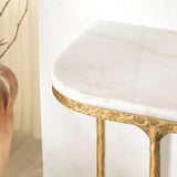 SAFAVIEH Couture Collection Janowsky Brass & White Marble Console Table SAFAVIEH