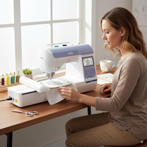Brother Elite PE900 Large Embroidery Machine with Wireless LAN Bundle with Thread Kit (5 Items)