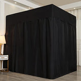 Mengersi Black Four Corner Post Bed Canopy Bed Curtains Sheer Canopy for Adults Girls Bedroom Decoration Lightproof Windproof (Queen, Black)