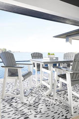 Signature Design by Ashley Outdoor Transville HDPE Patio Barstool, 2 Count, Gray Signature Design by Ashley