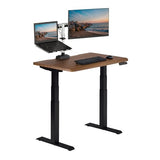 Vari ComfortEdge 40x26 Inch Adjustable Standing Desk – Small Electric Sit Stand VariDesk for Apartment, Bedroom, or Home Office + Beveled Edge, Tool-Free Assembly (Walnut Top/Black Legs) Vari