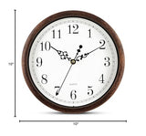 Bernhard Products Wall Clock 10 Inch Silent Non Ticking Movement Quality Quartz Battery Operated Round Easy to Read Decorative Brown Home/Kitchen/Office/Bedroom/Classroom/School Clocks, Black Numbers Bernhard Products