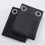 LEMOMO Blackout Curtains 52 x 84 inches Long Black Curtains Set of 2 Panels Thermal Insulated Room Darkening Curtains for Bedroom LEMOMO